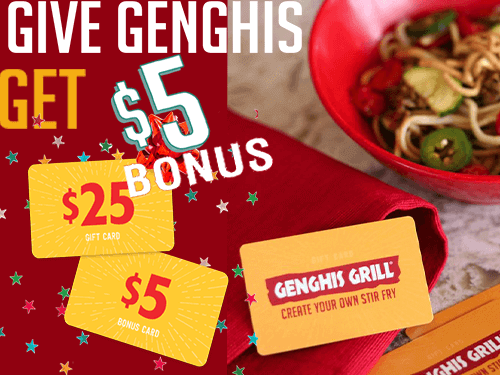 Give Genghis get $5